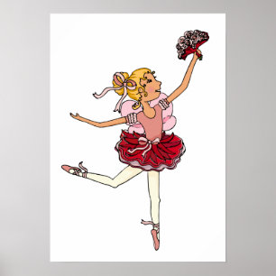 Ballerina blonde danseres meisje kinder poster