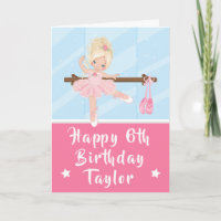 Ballerina Blonde Hair Girl Pink Happy Birthday aut