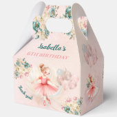 Ballerina Blondine Roze Bloemen Meisje Verjaardag  Bedankdoosjes (Achterkant)