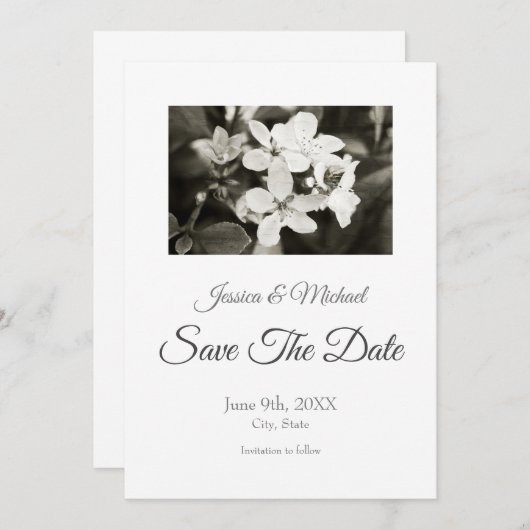 Ballerina Blossom Save The Date (Voorkant / Achterkant)