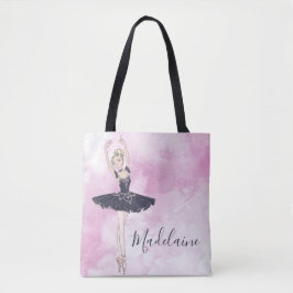Ballerina Blue Pink Personal Tote Bag