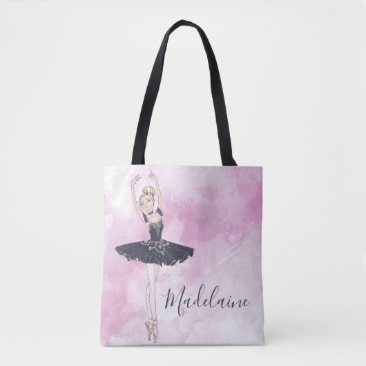 Ballerina Blue Pink Personal Tote Bag (Voorkant)