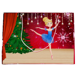 Ballerina Blue Tutu Ballet Kerstfeestdag Groot Cadeauzakje