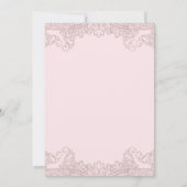 Ballerina Blush Pink Glitter Lace Quinceañera Kaart (Achterkant)