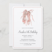 Ballerina Blush Roze Dans Meisje 5e Verjaardag Kaart (Voorkant)