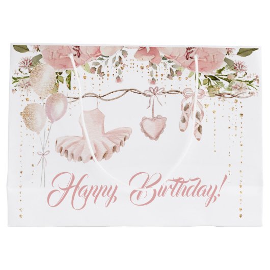 Ballerina blush roze tutu verjaardagsfeestballet groot cadeauzakje (Achterkant)