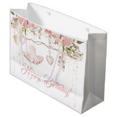 Ballerina blush roze tutu verjaardagsfeestballet groot cadeauzakje (Voorkant Gekanteld)