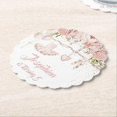 Ballerina blush roze tutu verjaardagsfeestballet kartonnen onderzetters (Gekanteld)