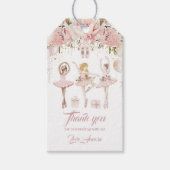 Ballerina blush roze tutu verjaardagsfeestje dank  cadeaulabel (Voorkant)
