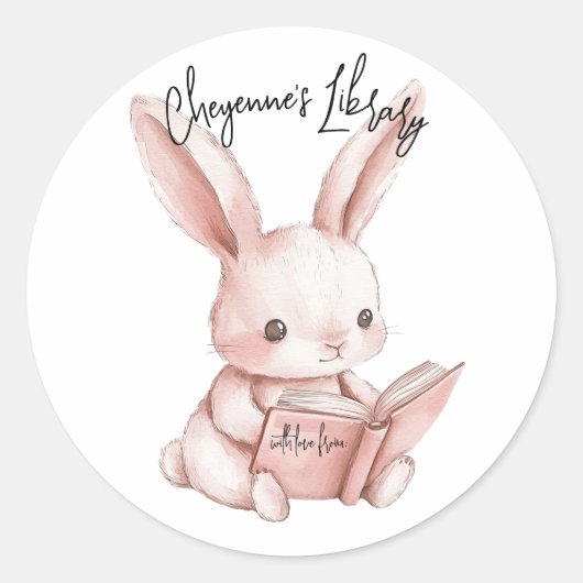 Ballerina Bookplate Sticker voor Baby shower (Voorkant)