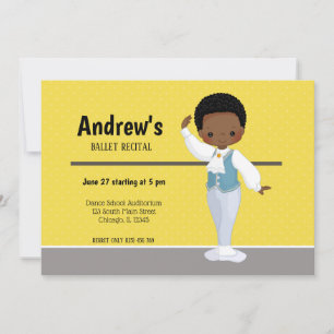 Ballerina boy - choose background color kaart