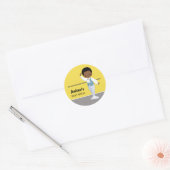 Ballerina boy - choose background color ronde sticker (Envelop)