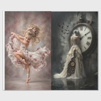 Ballerina & Bruid duo's - AG - Cadeaupapier knippe