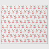 Ballerina Bunnies In Pink Tutus Cadeaupapier (Vlak)