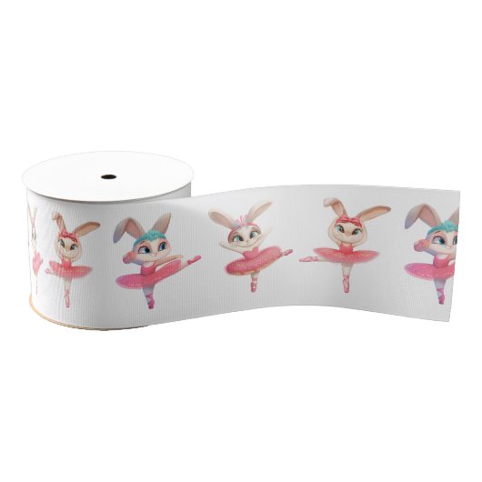 Ballerina Bunnies In Pink Tutus Grosgrain Lint (Spoel)