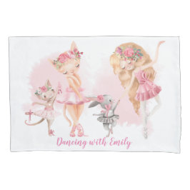 Ballerina, Bunny en Cats Dancing pillowcase Kussensloop
