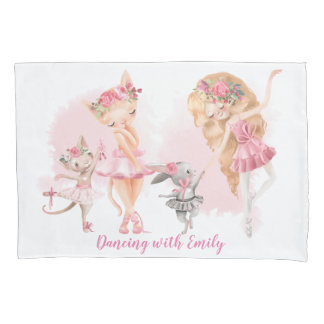 Ballerina, Bunny en Cats Dancing pillowcase Kussensloop