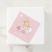 Ballerina Bunny Pink Tutu Polka Dots Baby shower Bedankjes Labels (In situ)