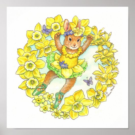 Ballerina Bunny Print Jonquil (Voorkant)