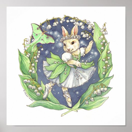 Ballerina Bunny Print Lily van de Valley (Voorkant)