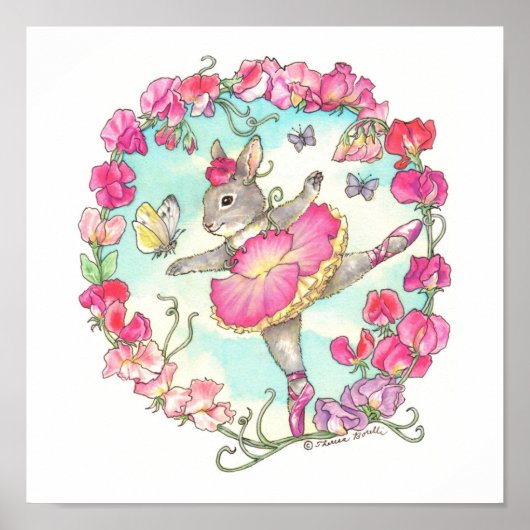 Ballerina Bunny Print Sweet Pea (Voorkant)