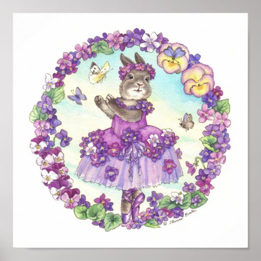 Ballerina Bunny Print Violet (Voorkant)