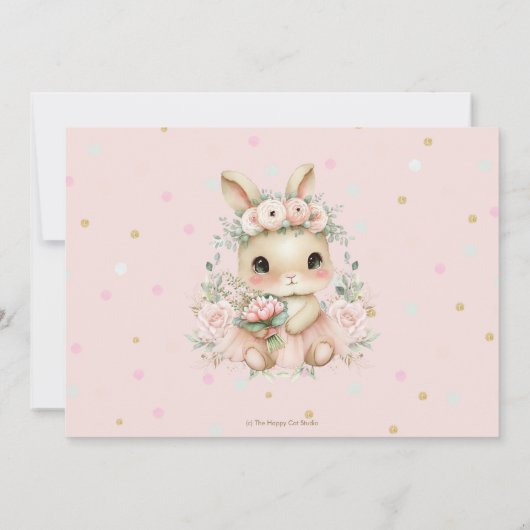 Ballerina Bunny Rabbit 1st 2nd 3rd Birthday Photo Kaart (Achterkant)