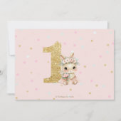Ballerina Bunny Rabbit Blush 1st Birthday Photo Kaart (Achterkant)