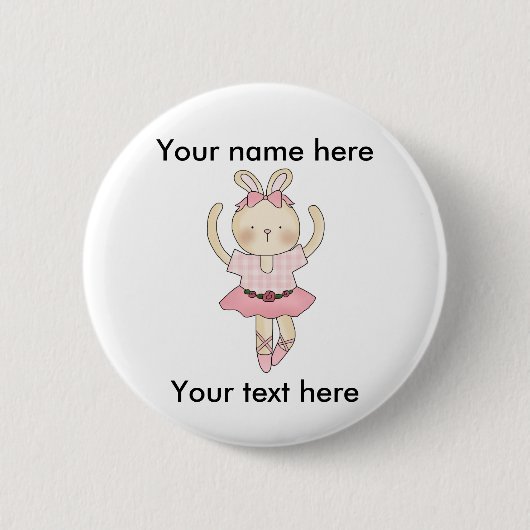 Ballerina Bunny Ronde Button 5,7 Cm (Voorkant)