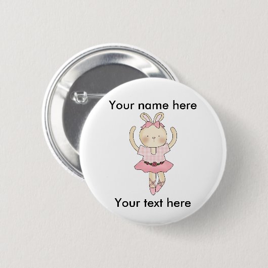 Ballerina Bunny Ronde Button 5,7 Cm (Voorkant /achterkant)