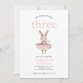 Ballerina Bunny Roze Konijn Schattige Meisje 3e Ve Kaart (Voorkant)