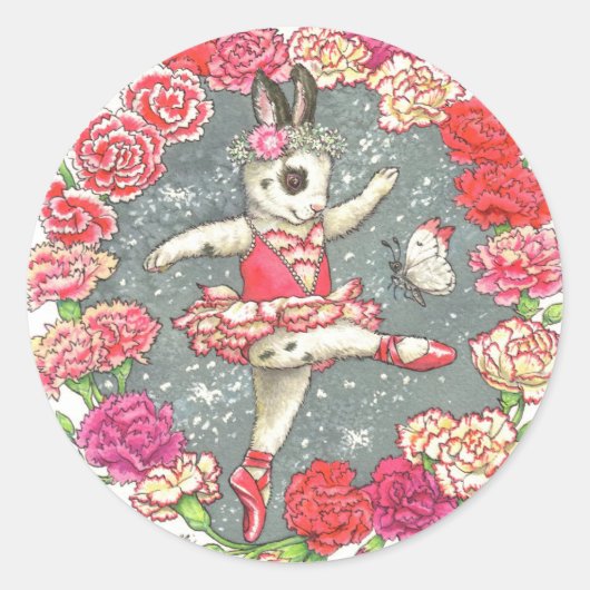Ballerina Bunny Stickers Anjer (Voorkant)