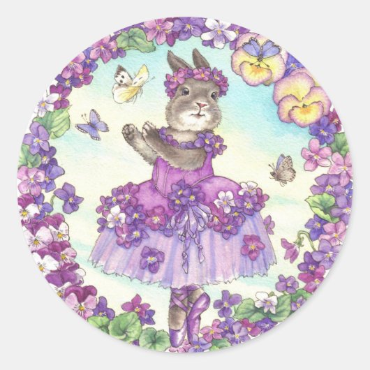 Ballerina Bunny Stickers Violet (Voorkant)
