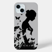 Ballerina & Butterflies Silhouette Zwart/Grijs Naa Case-Mate iPhone Case (Achterkant)
