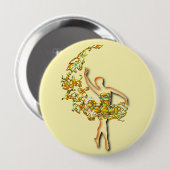 Ballerina Button Ballet Dancer Fire Girl (Voorkant /achterkant)