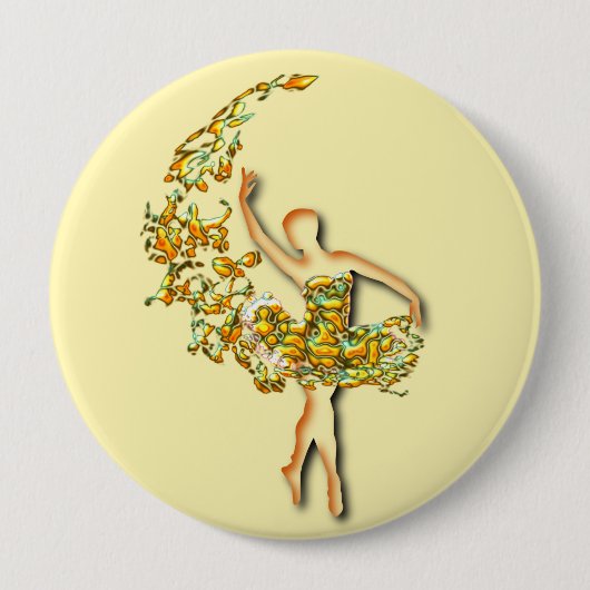 Ballerina Button Ballet Dancer Fire Girl (Voorkant)
