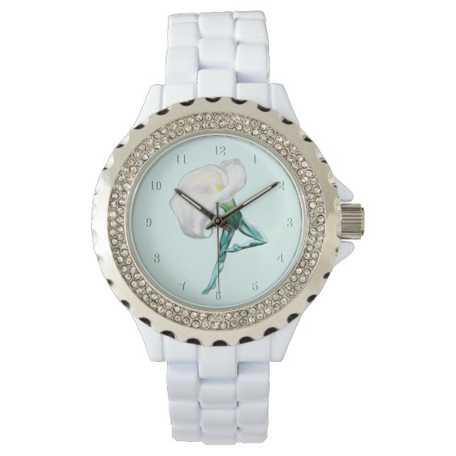 Ballerina Calla Lily Ballet Dancer Horloge Gift (Voorkant)