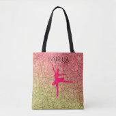 Ballerina canvas tas met gepersonaliseerde naam. (Voorkant)