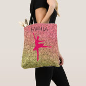 Ballerina canvas tas met gepersonaliseerde naam. (Dichtbij)