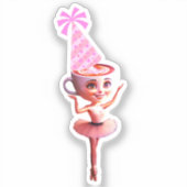 Ballerina Cappuccina in het verjaardagsfeest Pet Sticker (Voorkant)