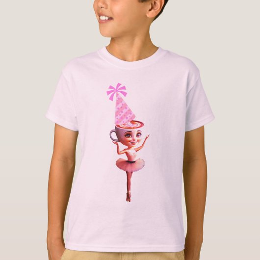 Ballerina Cappuccina in het verjaardagsfeest Pet T-shirt (Voorkant)