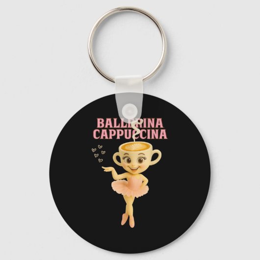 Ballerina Cappuccina Italian Brainrot Meme Kinder Sleutelhanger (Voorkant)