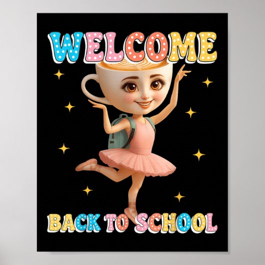 Ballerina Cappuccina Italian Brainrot Welcome Back Poster (Voorkant)