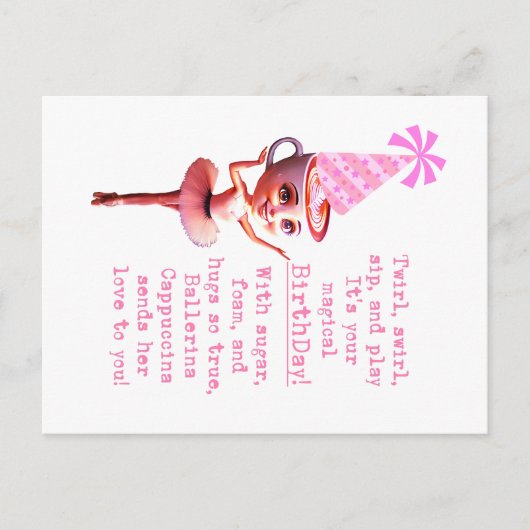 Ballerina Cappuccina Verjaardag Kaart – Schattigee (Voorkant)