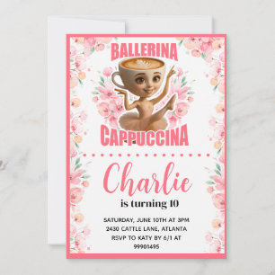 Ballerina Cappuccina Verjaardag Uitnodiging