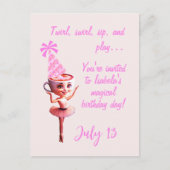 Ballerina Cappuccina verjaardagsuitnodiging – Cust Briefkaart (Voorkant)