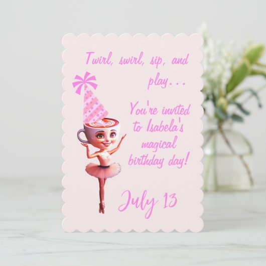 Ballerina Cappucina Verjaardag Kaart (Staand voorkant)