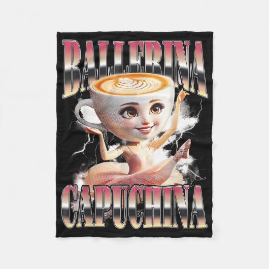 Ballerina Capuchina Grappig Italiaans Brainrot Mem Fleece Deken (Voorkant)