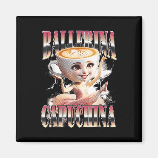 Ballerina Capuchina Grappig Italiaans Brainrot Mem Magneet (Voorkant)