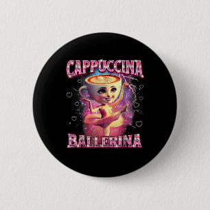 Ballerina Capuchina Grappige Italiaanse Brainrot M Ronde Button 5,7 Cm